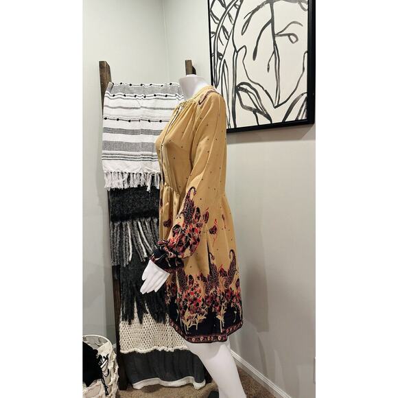 Free People Women’s Size Medium Yellow Sierra Valley Paisley Cottagecore Dress - Picture 3 of 13